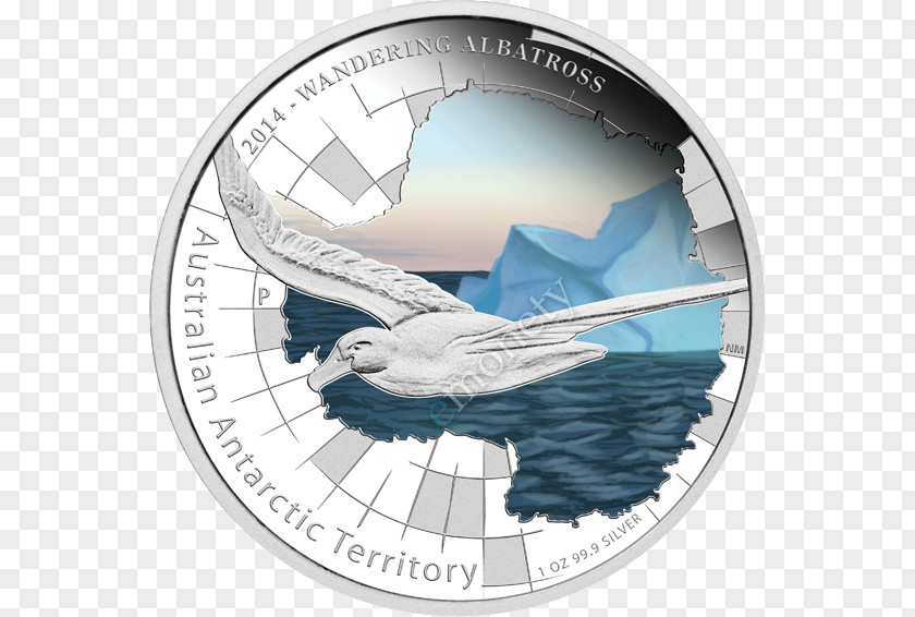 Albatross Australian Antarctic Territory Perth Mint Mawson Station Coin PNG