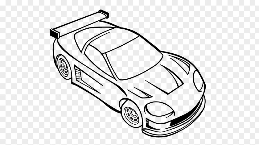 Car Sports Automòbil De Competició Coloring Book Drawing PNG