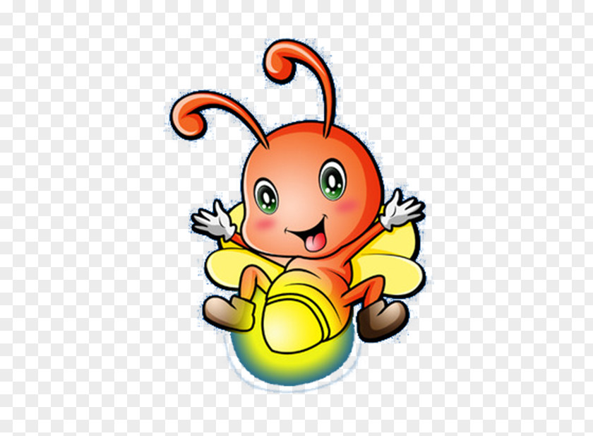 Cute Firefly Cartoon Clip Art PNG