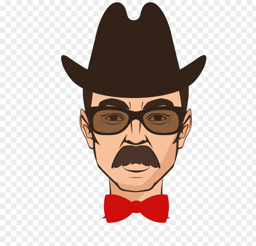 Shrif Cowboy Hat Fedora Illustration Moustache PNG