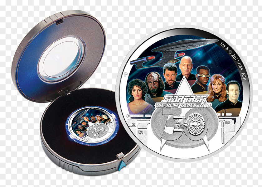 Coin Jean-Luc Picard Star Trek Commander William T. Riker Silver PNG