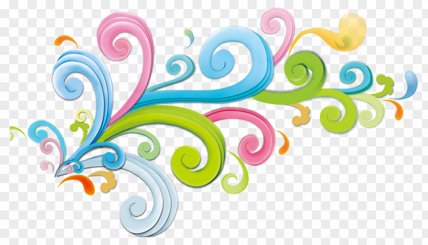 Creative Colorful Curly Decoration Background Color PNG