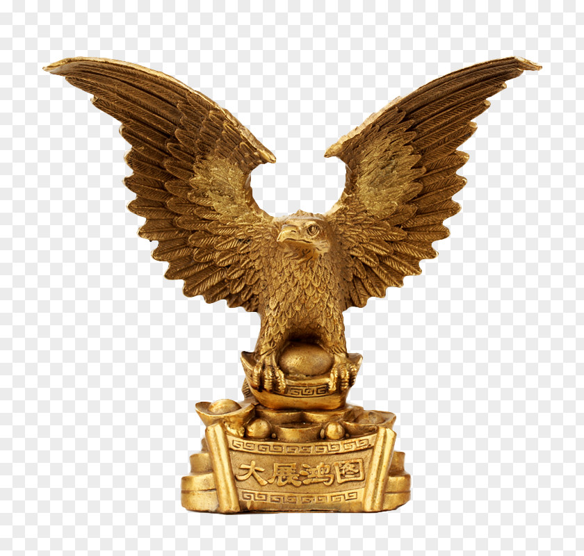 Copper Eagle Wings Grand Plans Statue Bronze Brass PNG