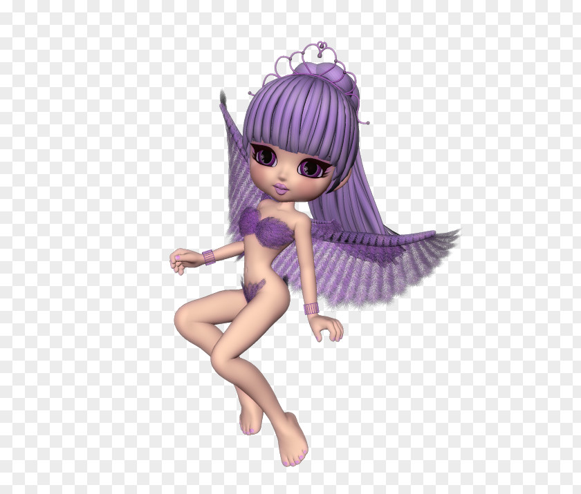 Fairy Brown Hair Violet Figurine Cartoon PNG