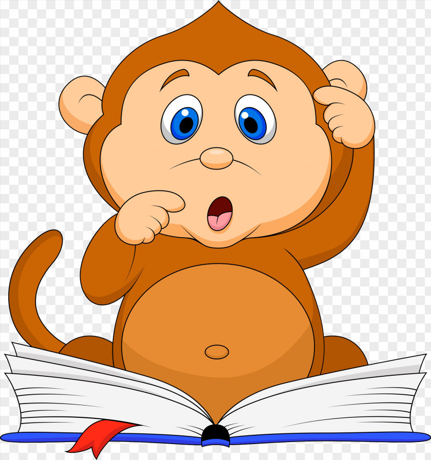 Reading Monkey Baby Stock Photography Clip Art PNG