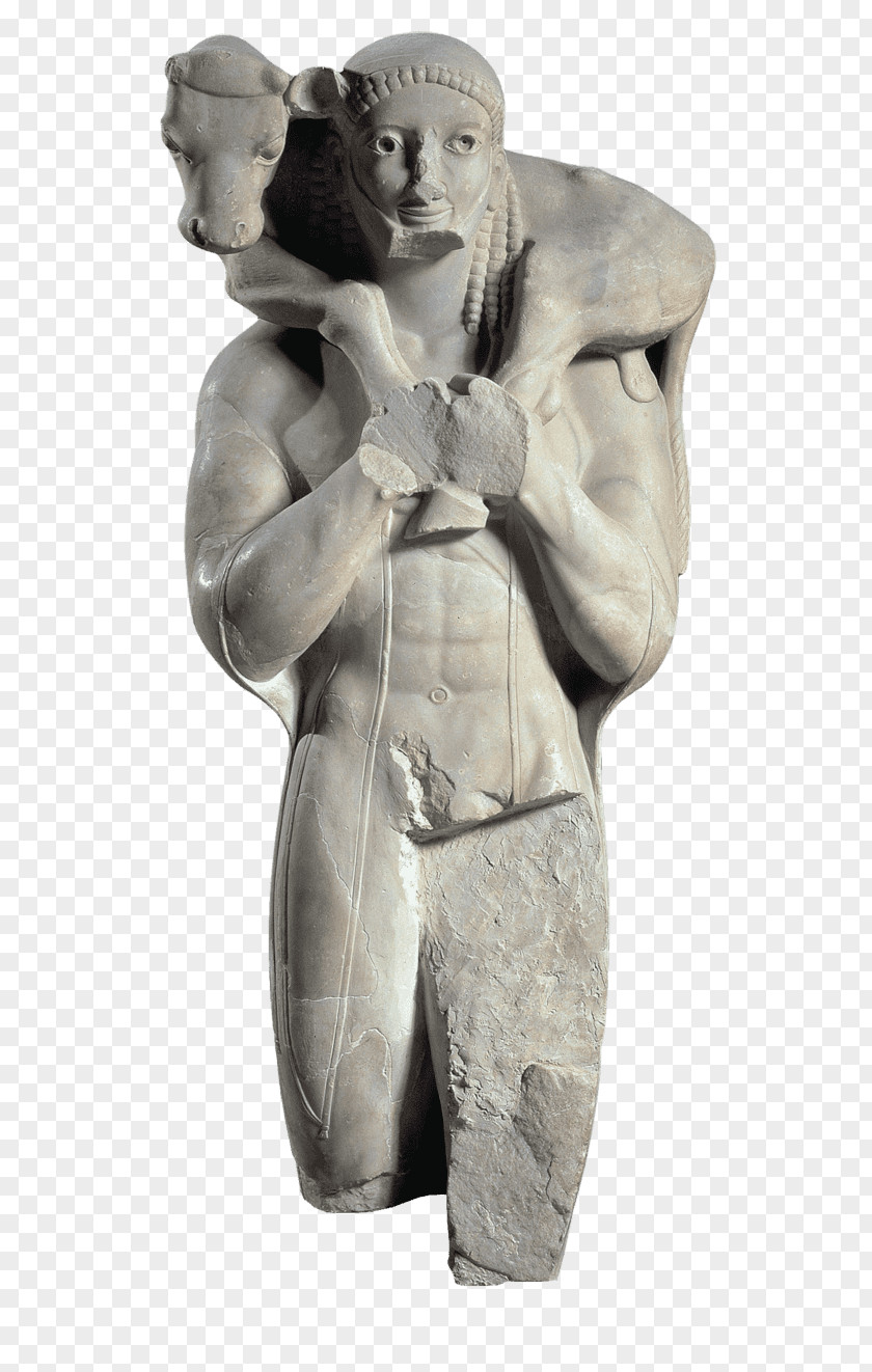 Acropolis Museum Moschophoros Of Athens Statue Ancient Greece PNG