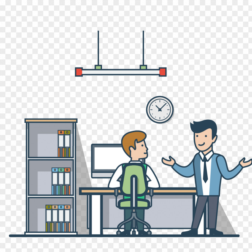 Cartoon Business People And Bookshelves Drawing PNG