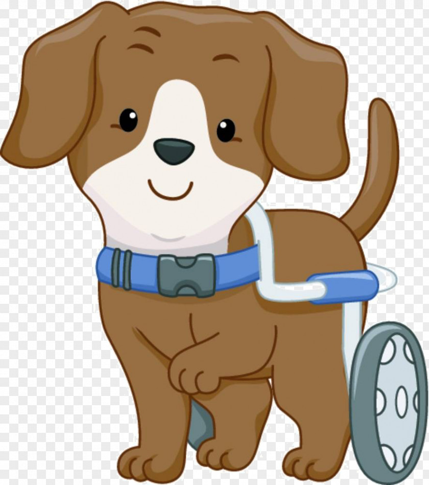 Cartoon Dog Material Wheelchair Disability Illustration PNG