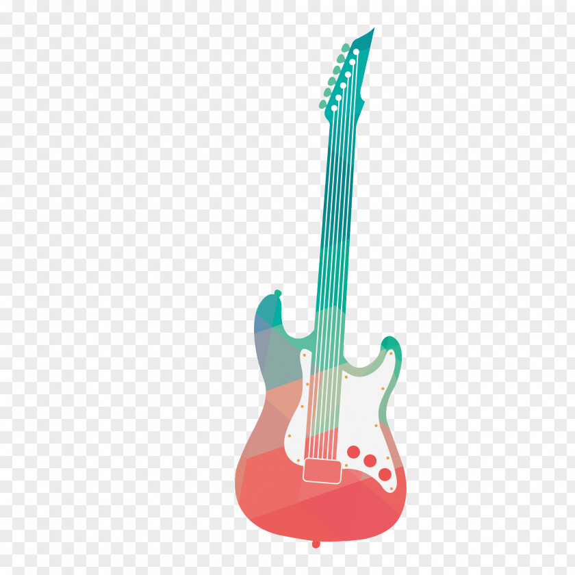 Color Guitar Electric Musical Instrument PNG
