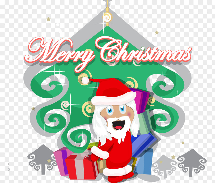 Cute Christmas Santa Claus Ornament Tree Clip Art PNG
