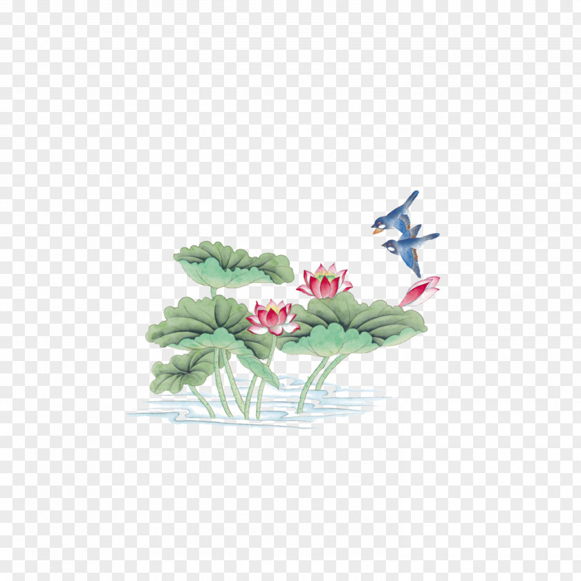 Flowers China Bird-and-flower Painting Chinese Gongbi PNG