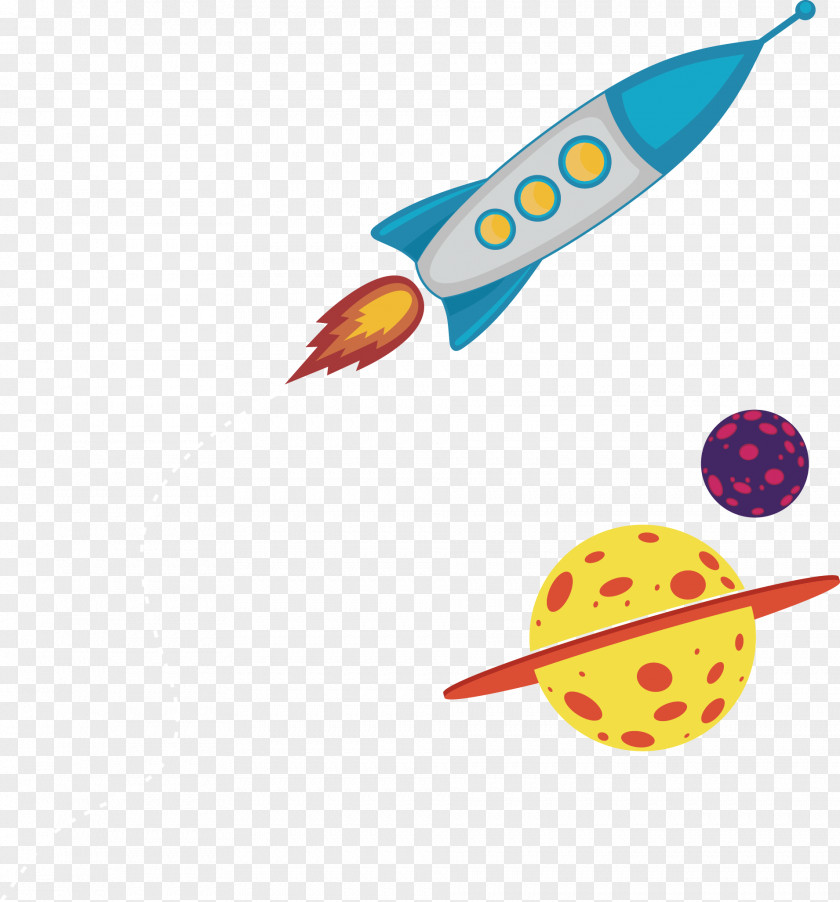 Rocket And Planet Earth Cartoon Outer Space PNG