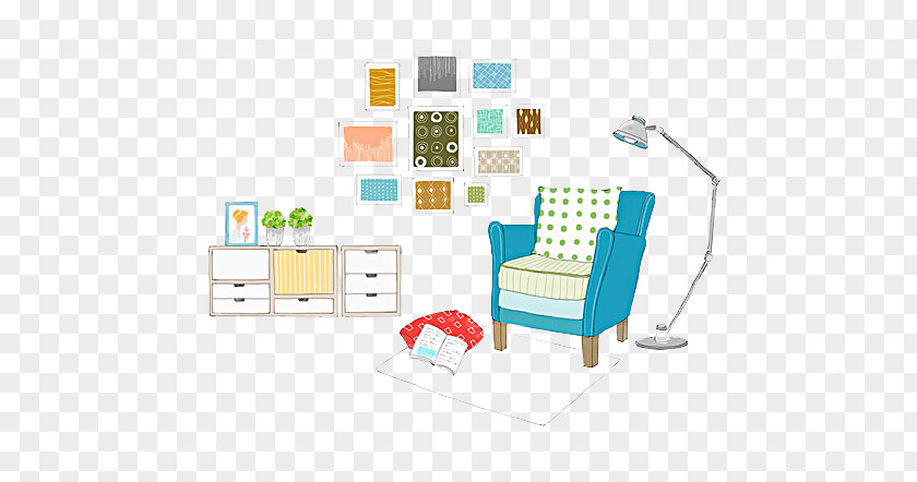 Sofa And Floor Lamp Graphic Design Couch PNG