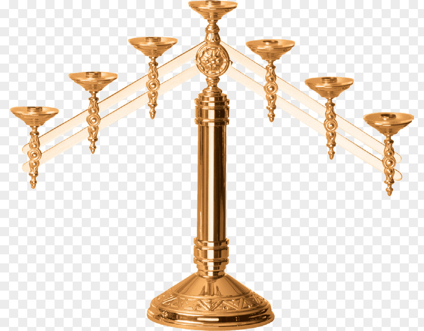 Brass Candelabra Candlestick Altar PNG