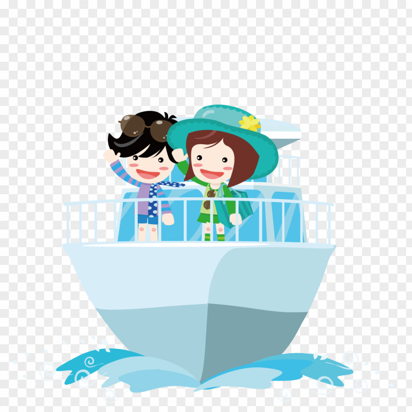 By Ship Couple Ferry Download PNG