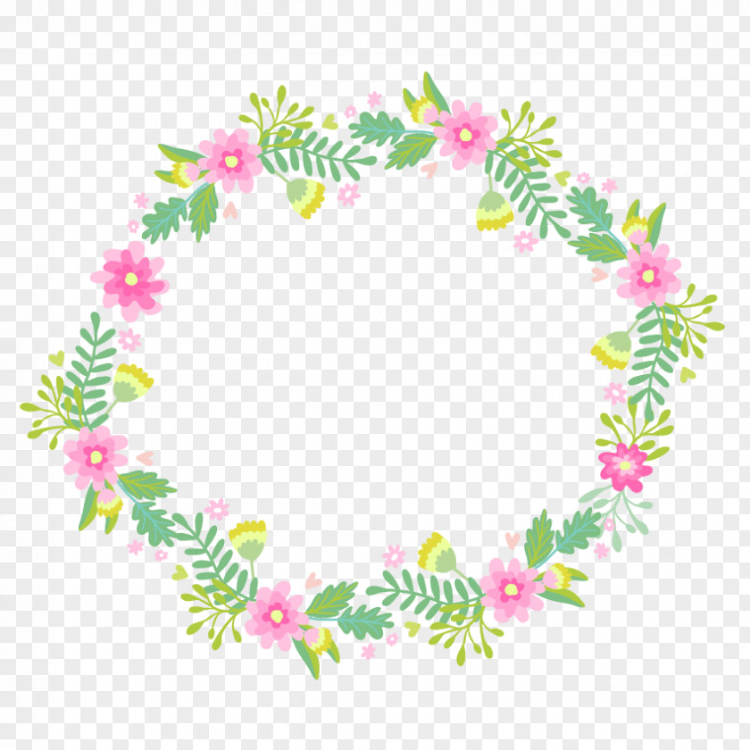 Hand-painted Garlands Flower Wreath Clip Art PNG