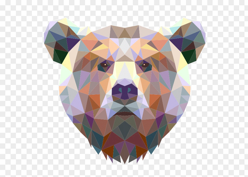 Bear Modern Art Image Canvas Sticker PNG