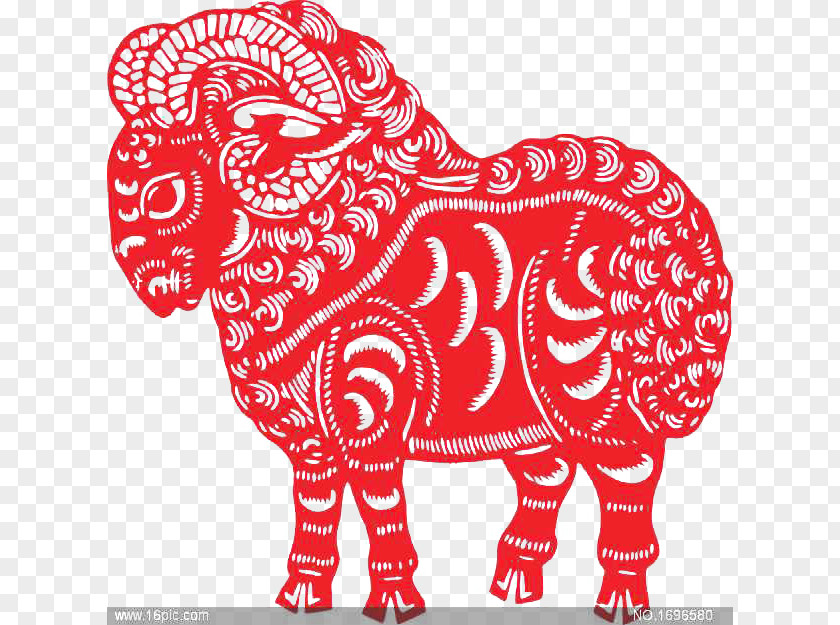 Paper-cut Sheep Goat U7f8a Chinese Zodiac Papercutting PNG