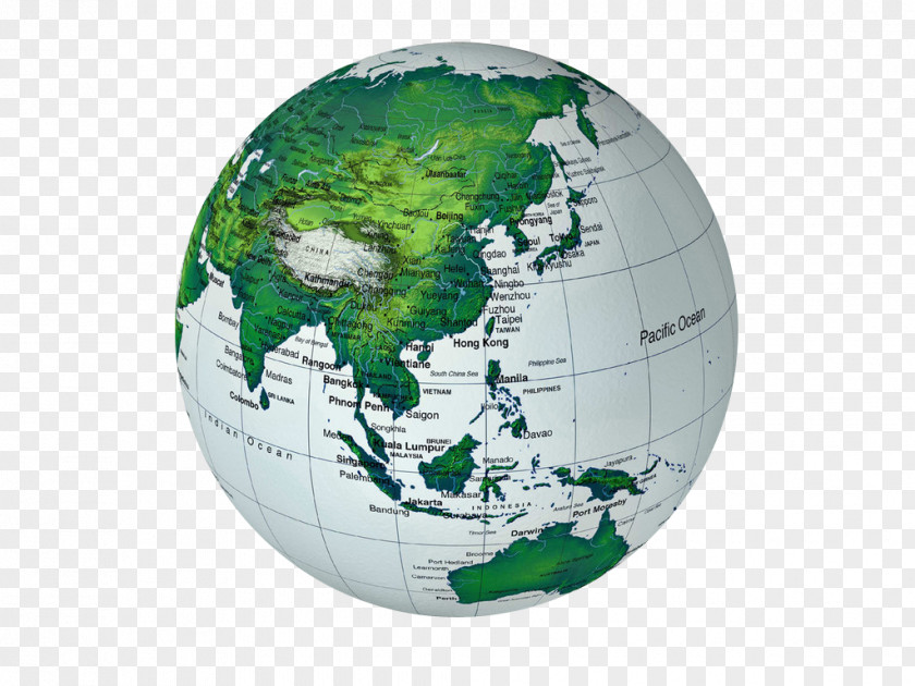 Planet Picture Asia Globe World Map PNG