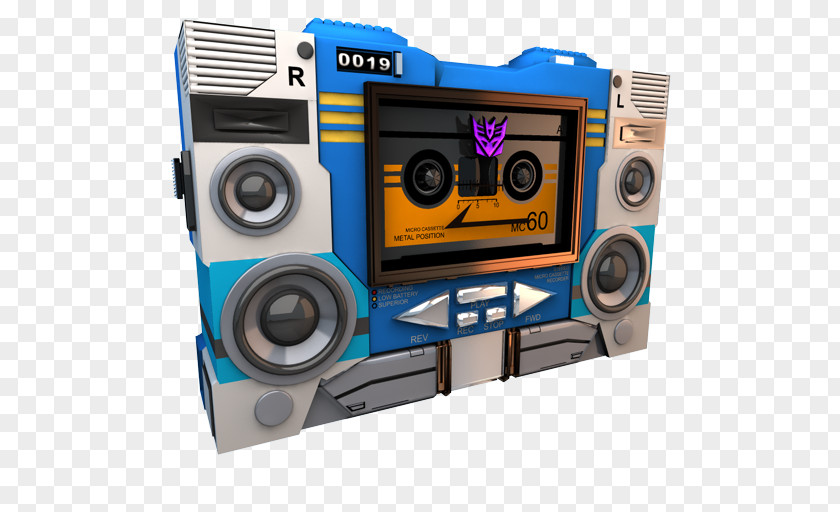 Transformers Soundwave Tape Side Sound Multimedia Boombox Hardware PNG
