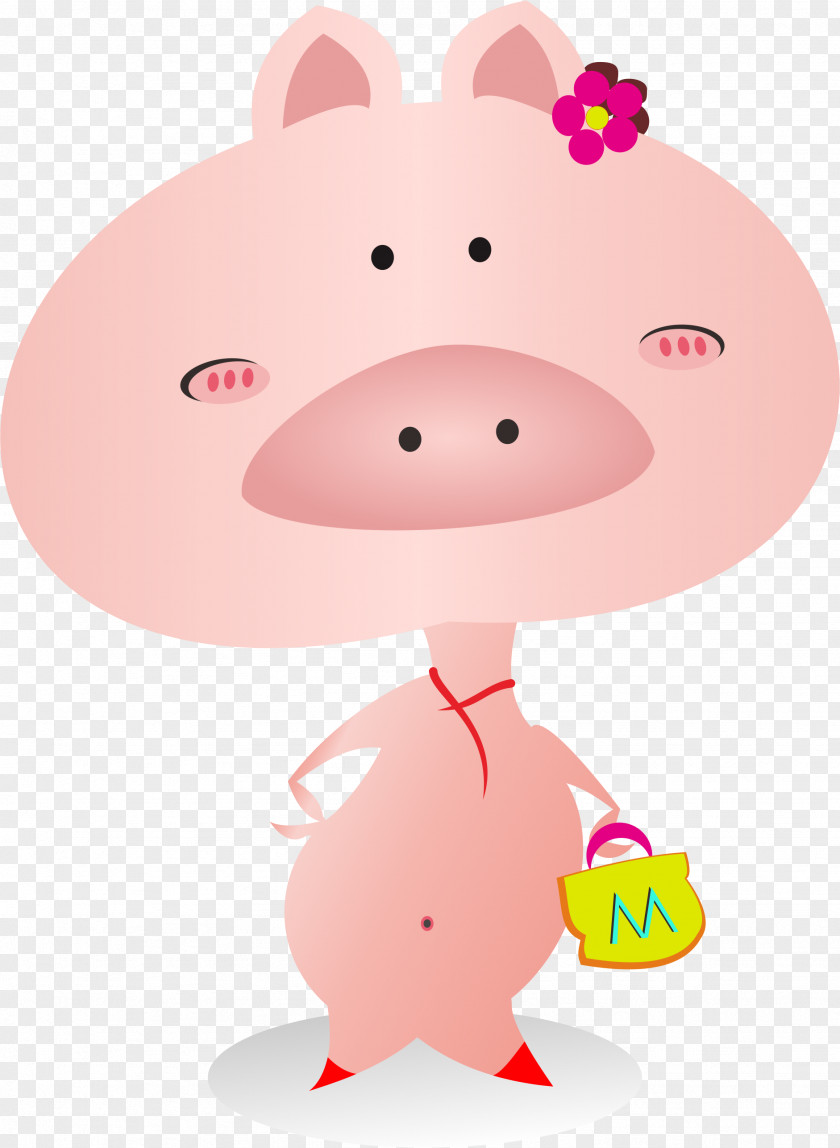 Cartoon Cute Pig Logo Domestic PNG