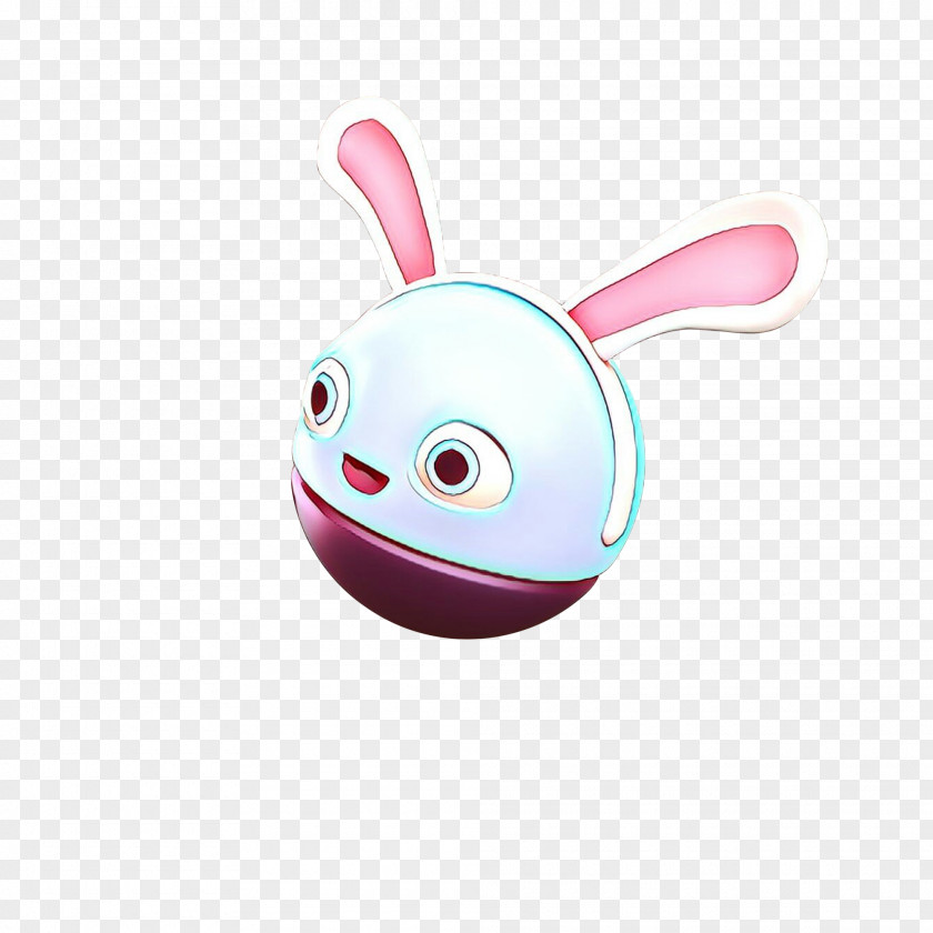 Magenta Smile Easter Bunny Background PNG