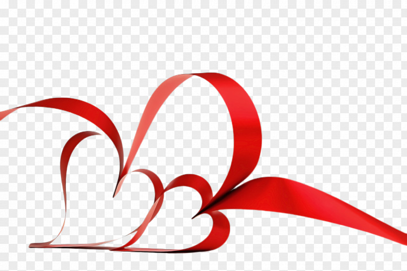 Red Heart Ribbon Love PNG