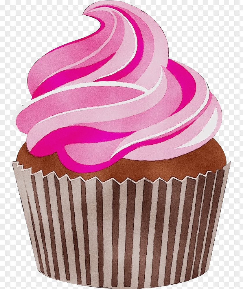 Cupcake Baking Cup Pink Food Icing PNG