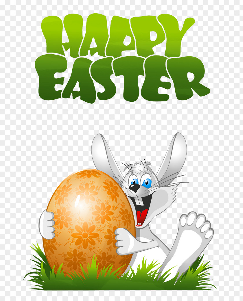 Happy Easter With Bunny Transparent Clipart Cartoon Clip Art PNG