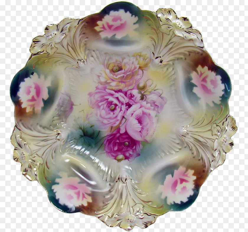 Hand Painted Cut Flowers Flower Bouquet Floral Design Porcelain PNG