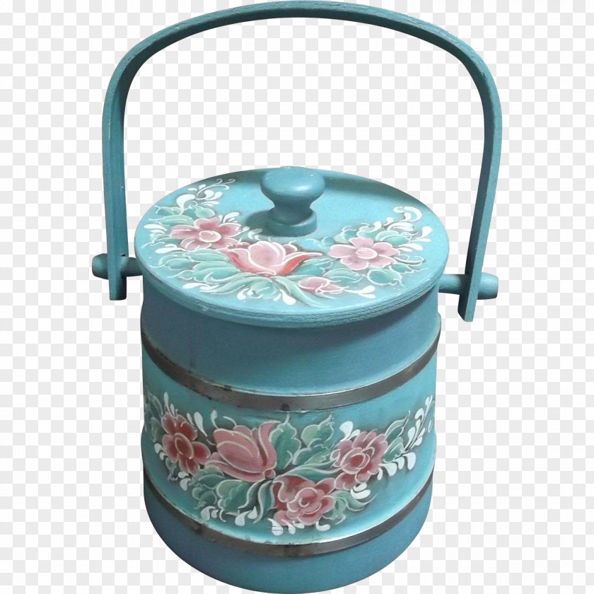 Hand Painted Kettle Small Appliance Lid PNG