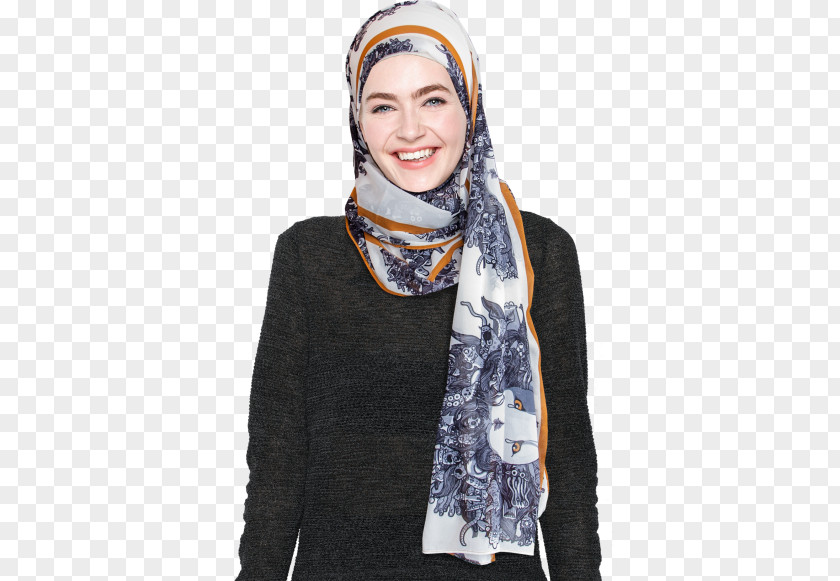 Hijab Black Scarf Neck Outerwear Headgear Stole PNG
