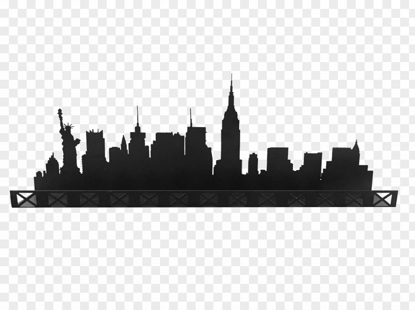 New York City Christmas Manhattan Skyline Sticker Decal Illustration PNG