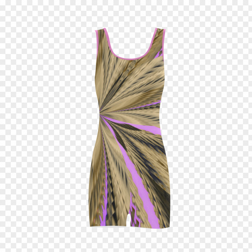 Wheat Watercolor Neck Pink M Dress PNG