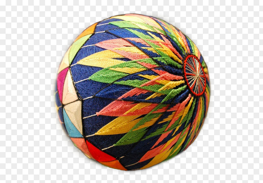 Colorful Chess Ball Temari Embroidery Christmas Ornament Craft PNG