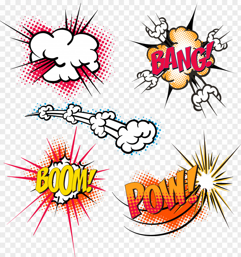 Creative Explosion Stickers Design Clip Art PNG