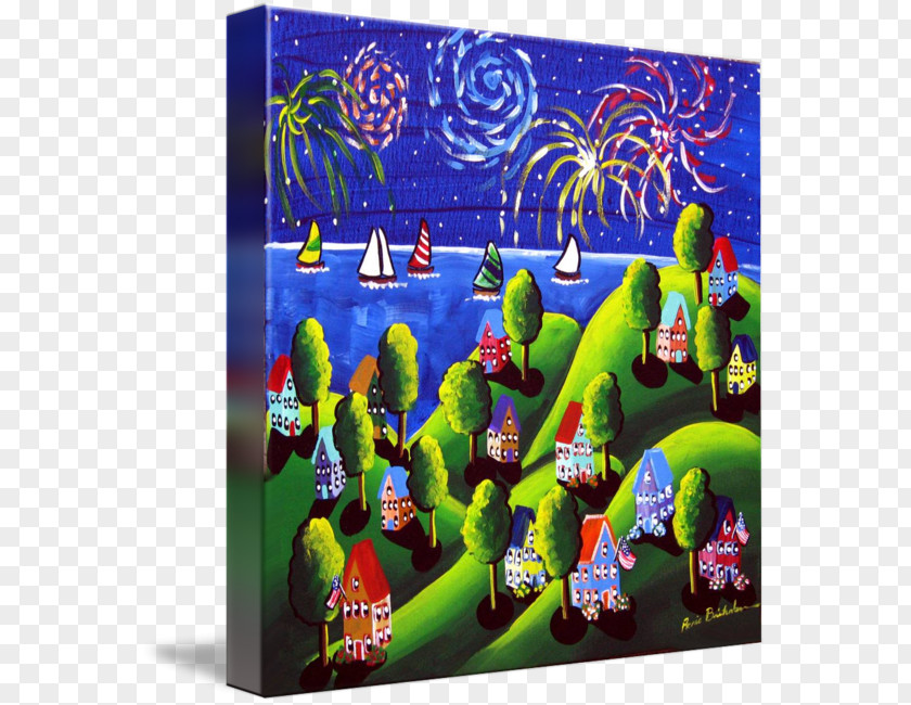 Paper Firework Folk Art Watercolor Painting Fireworks PNG