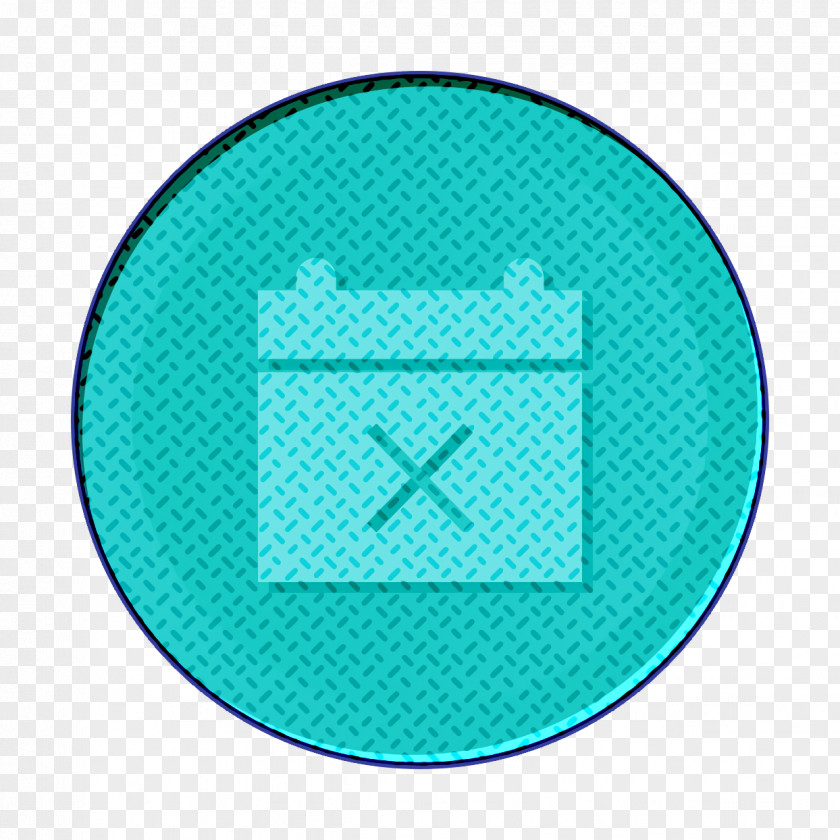 Teal Blue Calendar Icon Date Delete PNG