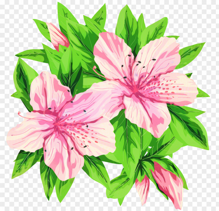 Pink Flowers Clip Art Green PNG