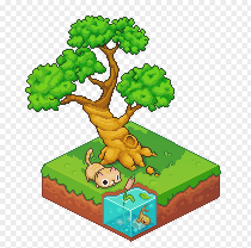 Pixel Art Isometric Projection PNG