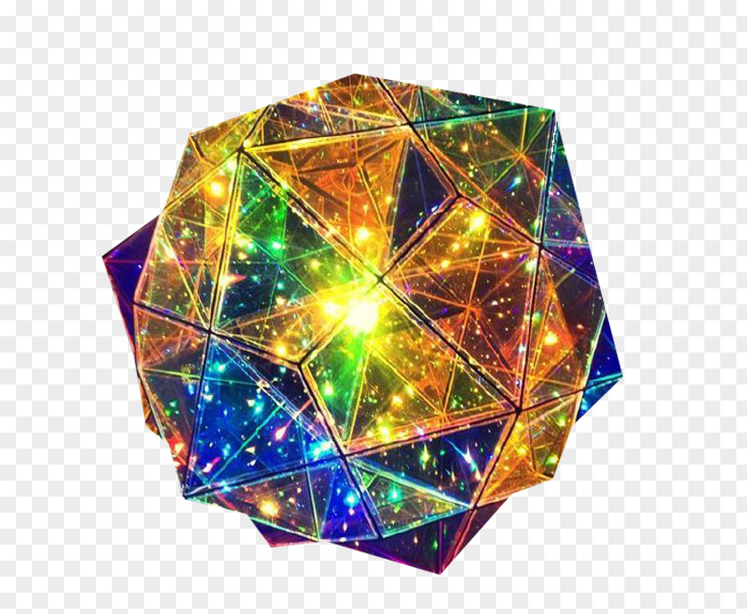 Polygonal Colored Diamonds Light Art Installation Polygon PNG