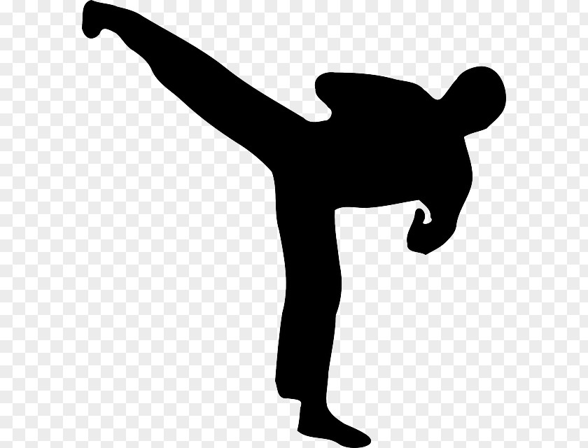 Crecent Kickboxing Silhouette Clip Art PNG