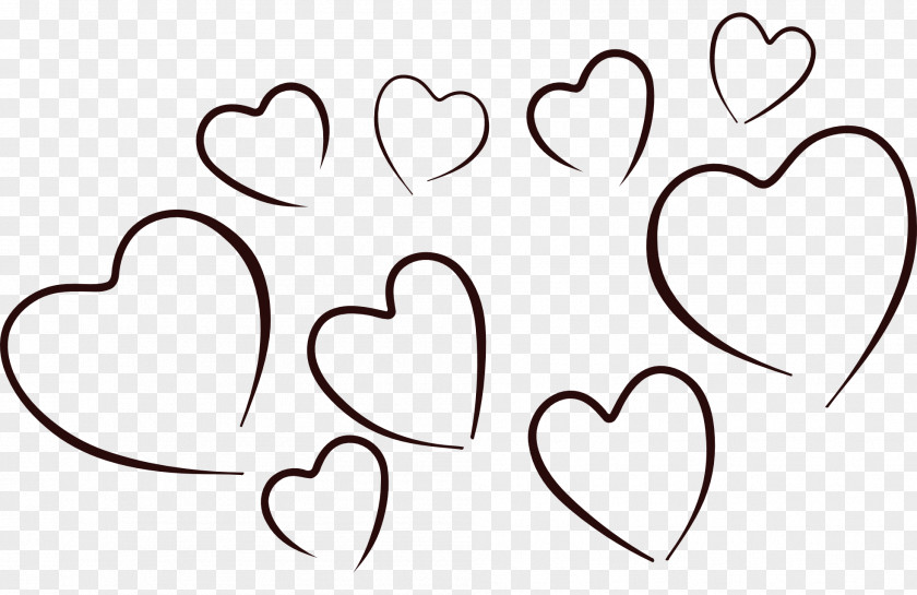 Hearts Black And White Coloring Book Heart Love Illustration PNG
