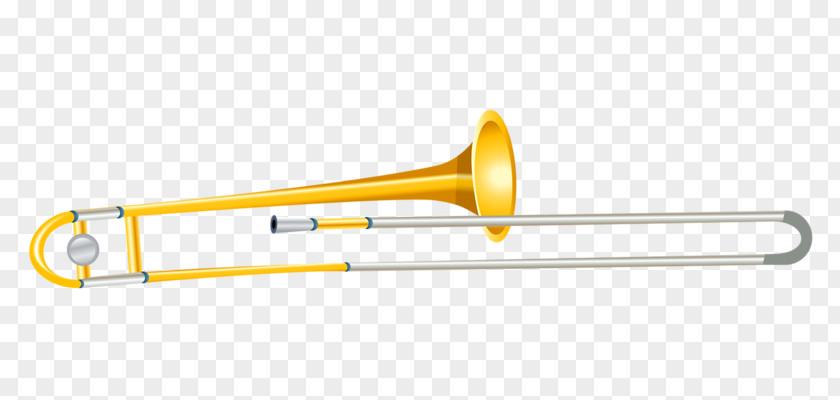 Hand-painted Trombone Musical Instrument PNG