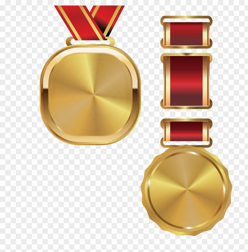 Yellow Cartoon Gold Medal Award PNG