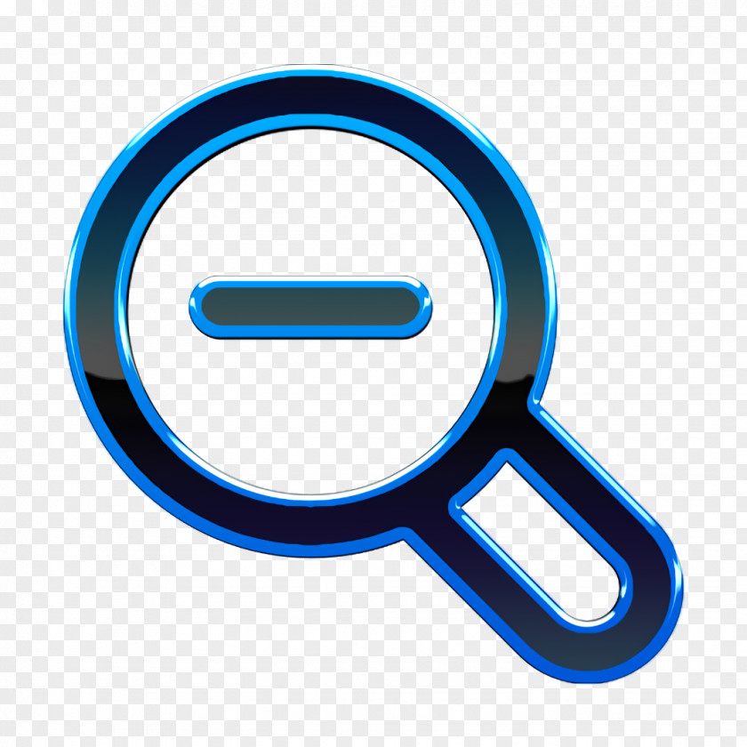 Electric Blue Symbol Glass Icon Magnifier Magnifying PNG