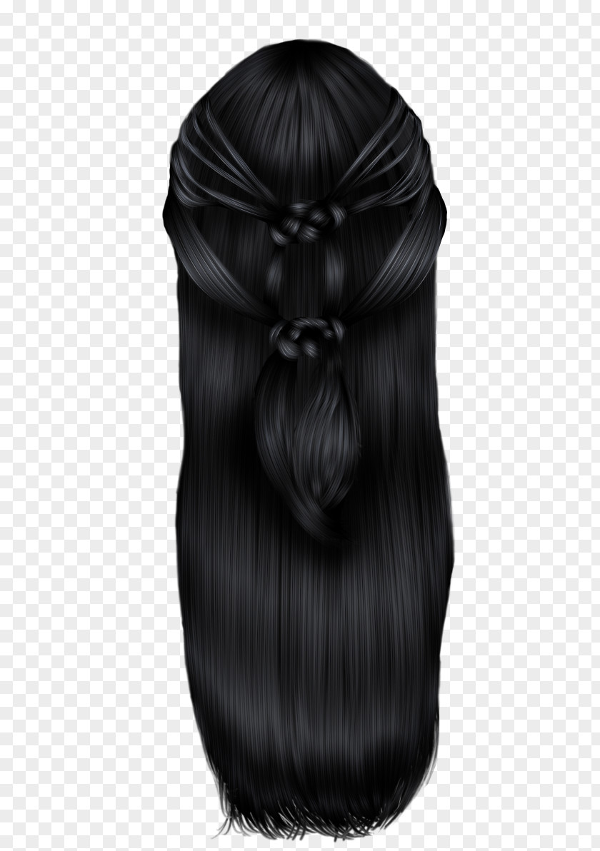Hair Long Coloring Black Wig PNG