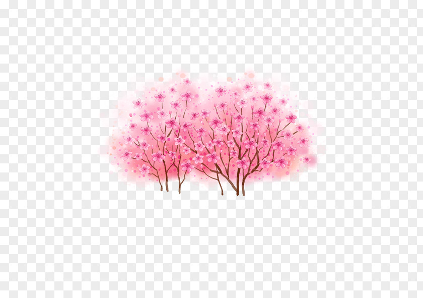 Plum Flower Peach Tree Cartoon PNG