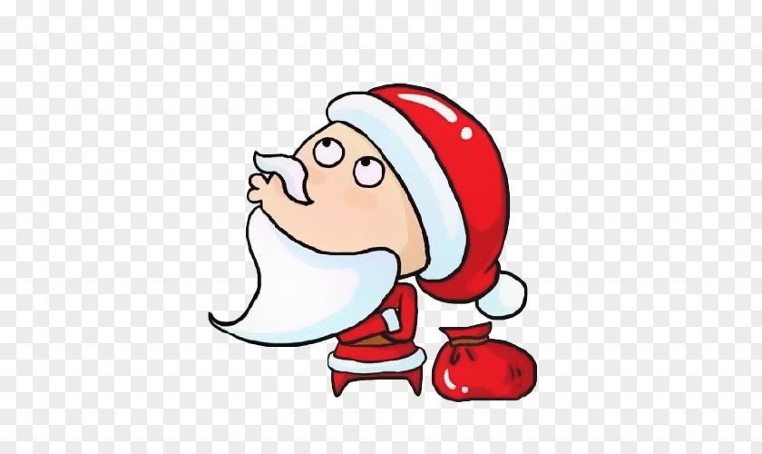Cartoon Santa. Sticker Santa Claus WeChat Tencent QQ Christmas PNG