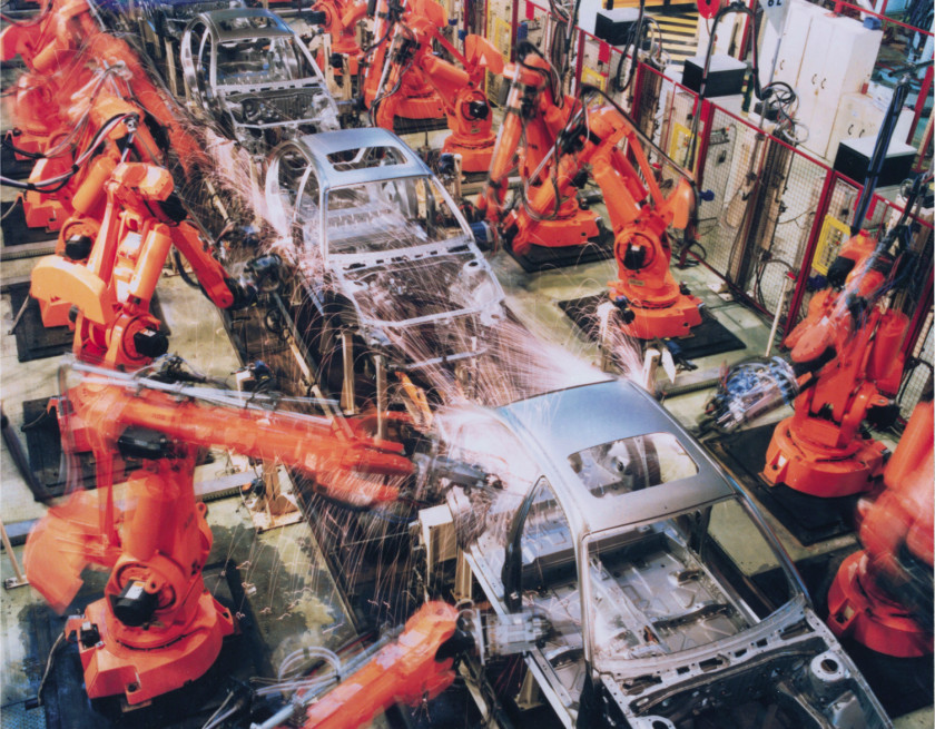 Industrail Workers And Engineers Industrial Robot Assembly Line Robotics Production PNG
